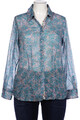 s.Oliver Bluse Damen Oberteil Hemd Hemdbluse Gr. EU 42 Baumwolle Blau #wb5vgcs