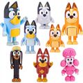 8x Bluey/Friends Modell Puppen Bluey Kinder Spielzeug Action Figur Bluey-Familie