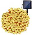 Solar Lichterkette 100 LED Solar Lichtschlauch Aussen Draht Party Fest warmweiß