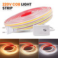 230V COB LED Streifen IP67 Leiste Band Strip Dimmbar Lichtschlauch Selbstklebend