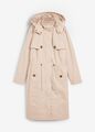 Langer Trenchcoat mit Kapuze Gr. 48 Kreidebeige Damen Übergangsmantel Coat Neu*