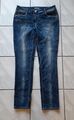 Cecil Damen Jeans Scarlett 31/34 blau Flowerprint W31 L34 Blumen Muster Hose