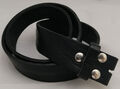 Vollrindleder Leder Gürtel Druckknopf gr. 100 x 4 cm Crush SCHWARZ für Buckle