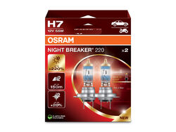 2x OSRAM H7 Night Breaker 220 +220% 64210NB220 12V 55W  bis zu 220 mehr Licht