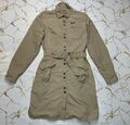 Jack Wolfskin Damen beige Hemdkleid mit Knopfleiste und Gürtel Größe Large