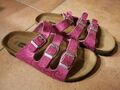 Pink rosa glitzer Hausschuhe Sandalen Weite verstellbar Größe 33