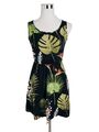 Only Kleid Damen gr. 34 Blumen Garten Sommer Frühling Blätter schwarz Ärmellos 