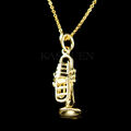 3D Bach König Messing BB Trompete Cornet Flügelhorn Musical Gold T Schmuck