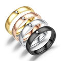 EDELSTAHL DAMENRING MIT ZIRKONIA SILBER GOLD ROSEGOLD FRAUEN RING STEIN DAMEN