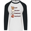 Eat Sleep Smoke Weed Repeat Cannabis Herren L/S Baseball T-Shirt