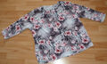 Damen Shirt Gr. XXXL lila rosa Blumen Muster 3/8 V-Ausschnitt (1A Zustand)