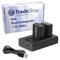 Dual USB Typ-C LCD Ladegerät + 2x Akku 1300mAh für Sony Alpha 7R (ILCE-7R) 