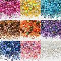 Hochwertig DIY Schmuck Basteln Set Glasperlen MIX 8mm/4mm/2mm bunt rund Perlen