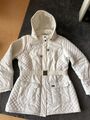 Damen Jacke Kurzmantel Herbst Winter weiss Kapuze Neuwertig Gr. 46