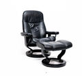 Ekornes Stressless Consul (M) mit Hocker Relaxsessel Fernsehsessel Leder Schwarz