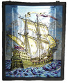 Bleiverglasung Galeone Segelschiff Maße 18 x 14 cm Fensterbild