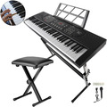 61 Tasten Digital E-Piano Keyboard Kopfhörer Klavier Schule Sitz Bank Pedal Set