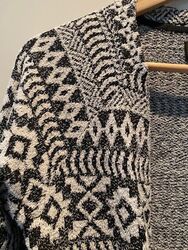 Cardigan Damen Gr. M, ONLY, Schwarz/Weiß Fair-Isle-Muster