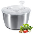 Salatschleuder Edelstahl Salad Spinner mit Deckel salatschleuder Weiß 4,5 Liter