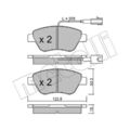 1x ORIGINAL® Metelli 22-0321-3 Bremsbelagsatz, Scheibenbremse Vorne, inkl.