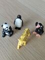 Tiere aus Kunststoff Hartplastik - von Ü-Eiern - Leopard Pinguin Panda Bär Affe