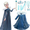 DE Frozen 2 Die Eiskönigin  Elsa Kleid Cosplay Königin Kostüm Karneval Kinder