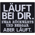 Hipster Aufnäher: Läuft bei dir... Aufbügler Biker Patch lustige Applikation