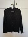 GERRY WEBER Damen Strickjacke Gr. 36 Schwarz Nieten