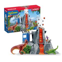 schleich 42564 DINOSAURS Große Vulkan Expedition, Dinosaurier Spielzeug Set 