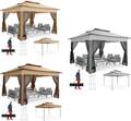 Doppeldach Pavillon 3,3x3,3m Pop Up Partyzelt Gartenzelt mit Moskitonetz UV-Schu