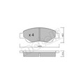 1x ORIGINAL® Metelli 22-0637-0 Bremsbelagsatz, Scheibenbremse Vorne, exkl.