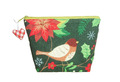 Tasche genäht Unikat Kosmetik Krimskrams Weihnachtsstern Vogel grün