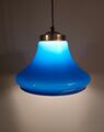 Alte italienische Lampe Pendellampe Mid Century Kunststoff blau 70iger