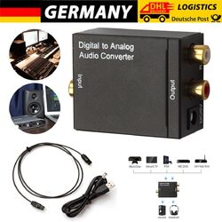 Digital Zu Analog Audio Konverter Wandler Optisch Toslink Koaxial Auf RCA DE