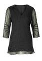 HEINE Damen Bluse mit Perlen, schwarz