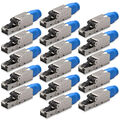 NEXMEX 16x Netzwerkstecker Cat 8 CAT8.1 RJ45 Stecker Werkzeuglos Metall 40Gbps