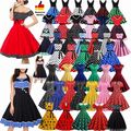 Frauen Vintage Rockabilly Retro Kleid 50er 60er Jahre Partykleid Abendkleid DE