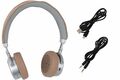 TERRIS Bluetooth Kopfhörer Beige Silber mit Mikrofon Headset kabellos wireless