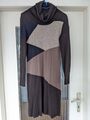 Selection By S.Oliver Damen Kleid Winter Langarm Braun Blau Beige Größe 36