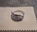 Feder Ring 925 Silberring  Größenverstellbar!