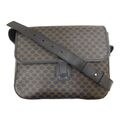 CELINE Macadam Muster Schultertasche Crossbody Canvas Schwarz Braun Gebraucht...