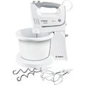 Bosch MFQ36460 Handrührer ErgoMixx 450 Watt Weiß Handmixer mit Schüssel Ständer