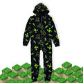 MINECRAFT Jumpsuit Gamer Onesie Einteiler Overall Pixelated Creeper