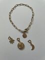 Purelei Mahina Club  Charm-Armband mit 3 Anhängern Lotus, Coin, Mond Roségold