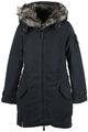 Khujo Jessi Parka Winterjacke Anorak Mantel Gefüttert Damen Schwarz Dunkelblau