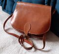 Vintage Sac Cuir Brut Marron Patiné Voyageur Aventure