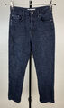 ZARA Damen Gr. 34 Stretch Jeans High Waist Denim nachtblau Baumwolle Mommy 8B9