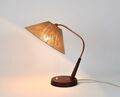 Temde Teak Tischleuchte Sisal Tischlampe Mid Century 60er vintage Type 33