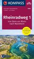 KOMPASS Fahrrad-Tourenkarte Rheinradweg 1 1:50.000 | Buch | Deutsch (2023)