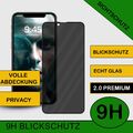 Panzerfolie Glas Blickschutz Displayschutz für iPhone 15 14 13 12 11 X Pro Max +